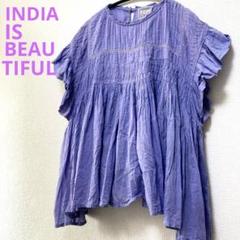 ＊完売！人気！＊INDIA IS BEAUTIFULフリル袖ブラウス　ベイフロー