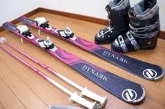 超美品/DYNAMIC/小学生向け/女の子/スキーセット /メンテ・Wax済み✔ 超美品/DYNAMIC/小学生向け/女の子/スキーセット /メンテ・Wax