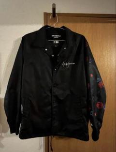 YohjiYamamoto×NewEra スカルローズ柄コーチジャケット / 黒 YohjiYamamoto pour homme / ヨウジヤマモトプールオム × NEW