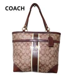 COACH　トートバッグ　シグネチャー　PVC レザー　馬車　A4 12358 COACH トートバッグ シグネチャー PVC レザー 馬車 A4 12358