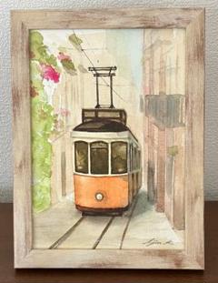 水彩画 路面電車のサムネイル