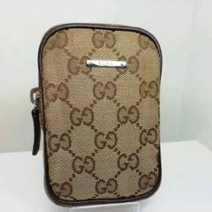 GUCCI　グッチ　キャンバス　キャメルブラウン　シガレットケース　タバコ入れ