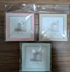 フォトフレーム 3個セット ピンク ベージュ グリーン