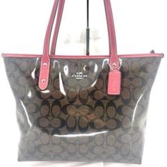 COACH】コーチ 銀馬車 シグネチャー トートバッグ 赤 レッド RED