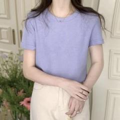 ‼️即日発送‼️UNIQLO ユニクロ ワッフルT（半袖） パープル Mのサムネイル