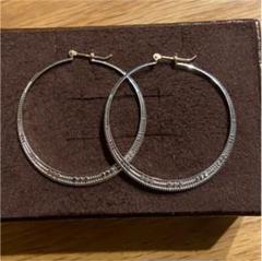 アガット シルバーフープピアス