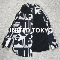 united tokyo ブロックアートカーブシャツ ブラック
