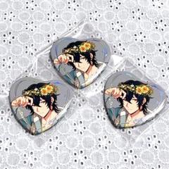 即購入⭕️ グレイ ハート缶バッジ