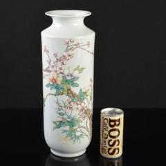 中国　致遠堂製　粉彩　花漢詩文　筒瓶　花瓶　V　R6768F m37742363891_1.jpg?1705465425