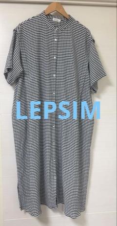 LEPSIM ギンガムチェック　タック　ワンピース　マタニティ　ブラック