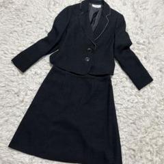 美品Krone ツイード　ラメ入り　ブラック　フォーマルスーツ　スカート　L L