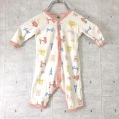 PETIT BATEAU ベビー 男女兼用古着 ポップなパリス柄 ロンパース