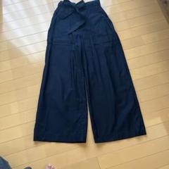 プライオリティ　ネイビー ワイドパンツ