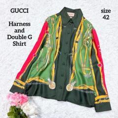 希少モデル【極美品】グッチ 総柄シルクシャツ GGマーモント