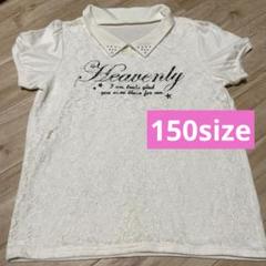レースTシャツ ホワイト 半袖 女の子 150 襟付き かわいい キッズ