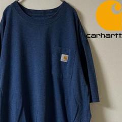 Carhartt/S/S POCKET T-SHIRT/XL/ネイビー/US古着