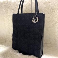 美品✨ディオール カナージュ ナイロン×エナメル ハンドバッグ 黒×赤　チャーム