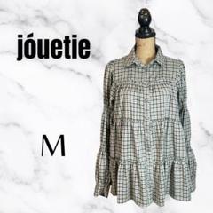 訳あり【jouetie】 Aラインチェック柄チュニック　伸縮性　ティアード　M