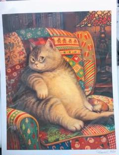 【限定物】猫とハムスター アートプリント 猫