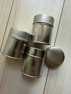 シルバー金属製空き缶3個セットお茶