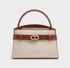 CHARLES & KEITHオブリエルキャンバスツートーントップハンドルバッグ