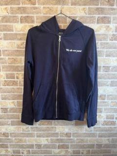 90s A.P.C. ジップアップパーカー ブラック M ヴィンテージ Champion パーカー 「Champion」ヴィンテージ ジップパーカー