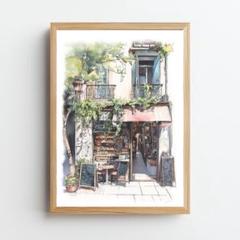 フランスで買った絵 フランス 風景画 絵画 水彩画 内藤謙一 「コルマール」 額付き