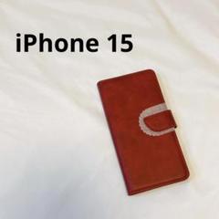 ⭐︎ iPhone15 ケース 手帳型　レッド　赤　マグネット カード収納