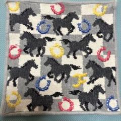 フェイラー　スプリントホース　未使用品 フェイラー FEILER タオルハンカ スプリントホース柄 グレー