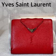 サンローラン 折り財布 レッド 赤 YVESAINTLAURENT イヴサンローラン YSL 財布 二つ折財布 レッド