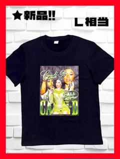 ★新品！◆CARDI B*カーディB*半袖Tシャツ*綿100％*黒*音楽*ラップ