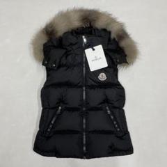 新品 未使用級 モンクレール サイズ1 ファー 黒 MONCLER ダウンベスト MONCLER - モンクレール MONCLER ダウンベストの通販 by KOMEHYO