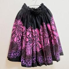 ハンドメイド フラ パウスカート パウ モンステラ レイ ブラック パープル