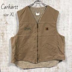 Carhartt☆カーハート☆ベスト　企業刺繍ロゴ　ワンポイント　レザーロゴ