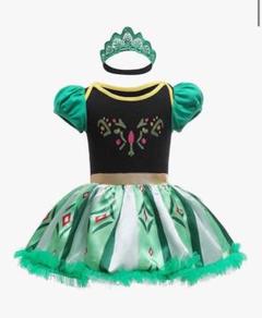 幼児 女の子 プリンセスドレス ロンパース カチューシャ付 90cm アナ