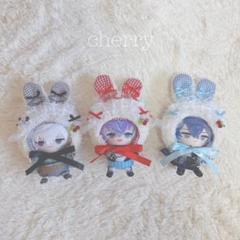 ブルー】にじぱぺっと ぬい服 10cm 被り物 着ぐるみ 帽子 うさ耳