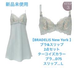 新品未使用【ブラデリスニューヨーク】ブラ&スリップ　ターコイズ