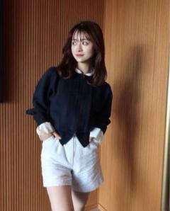 新品タグ付　bibiy BPUFFKNIT ネイビー　半袖　ニット　正規品 BIBIY. MADE | '25 B. PUFF KNIT NAVY｜Bibiy.