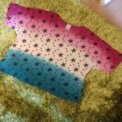 x.girl 星柄グラデーションTシャツ フリーサイズ　☆　星