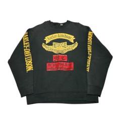 90s HARLEY-DAVIDSON スウェット ブラック スミクロ袖プリ 90s HARLEY-DAVIDSON スウェット ブラック スミクロ袖プリ