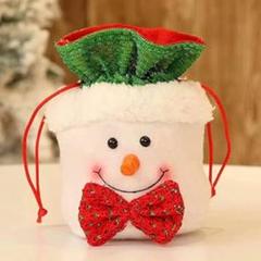 クリスマスバック 巾着　雪だるまタイプ