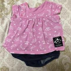 バナナ柄ロンパース ピンク色60〜70cm