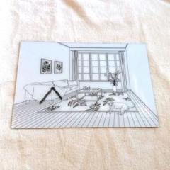 照明絵画 ライトアップ 19×28cm 絵画 インテリア アート 犬 オシャレ