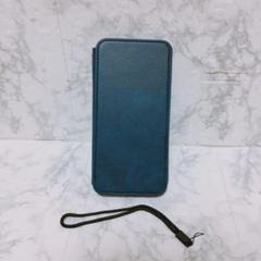 未使用⭐ スマホケース レザー カード収納 内蔵 レトロネイビー