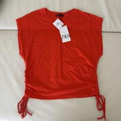 【未使用】ZARA オレンジ 半袖Tシャツ M タグ付きのサムネイル