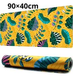 マウスパッド 大型 防水 ゲーミング マウスパッド 90×40cm 黄色 葉