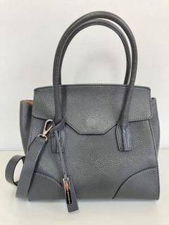 MAURO GOVERNA】カーフレザー ブラック シルバー金具 トートバッグ
