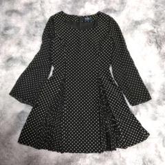 美品✨【ROPÉ】 ドット柄 ワンピース (S) ブラック 日本製 総柄