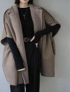 最終お値下げです！ REVERSIBLE BOA PONCHO COAT