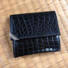 i santi イサンティ 財布 折りたたみ財布 クロコダイル 黒財布